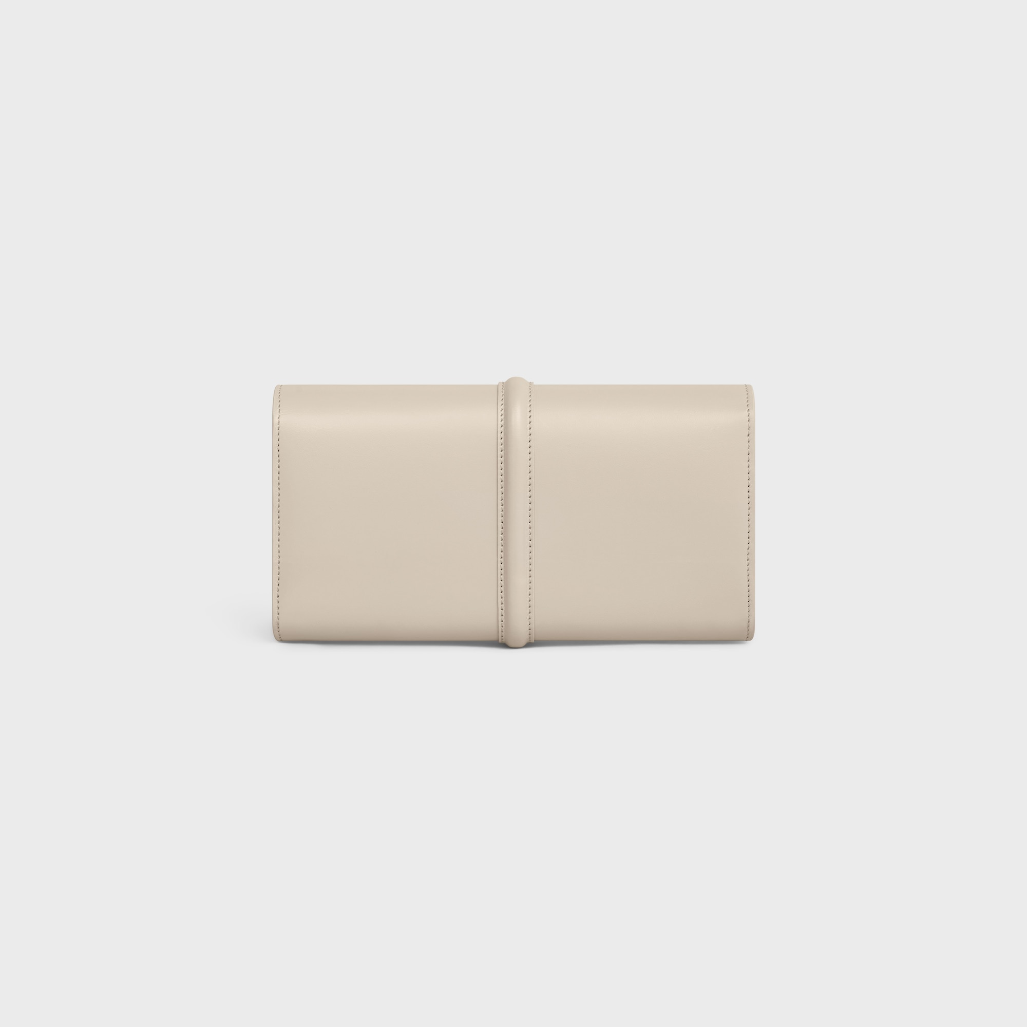 LARGE WALLET 16 IN SATINATED CALFSKIN LIGHT STONE - Image 3